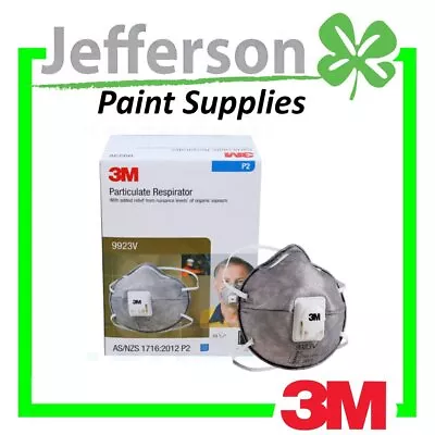 3M 9923V Cupped Particulate Respirator Dust Mask P2 Valved - Box Of 10 Masks • $84