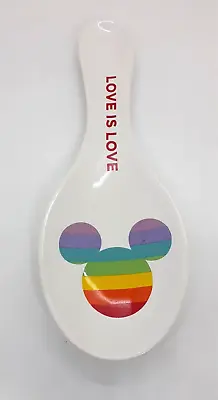 Disney Pride Rainbow Mickey Mouse Ceramic Spoon Rest Kitchen Decor • $17.99