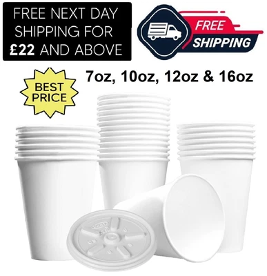 £7.20 • Buy Insulated Foam Cups Disposable White Polystyrene Glass For Takeaway Hot Drink