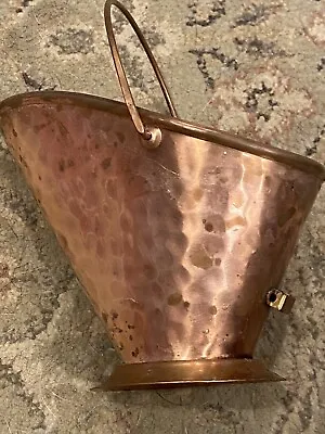 Vintage Hammered Copper 5” Coal Ash Bucket W/ Handle Gregorian USA • $18