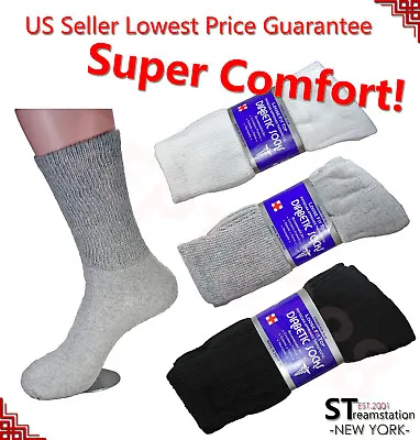 3612 Pairs Diabetic Socks Crew Circulatory Socks Health Cotton Loose Fit Top • $7.88