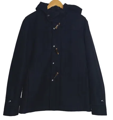 AG Adriano Goldschmied Porter Duffel Coat Men’s Medium Black Wool Blend Hooded • $189.89