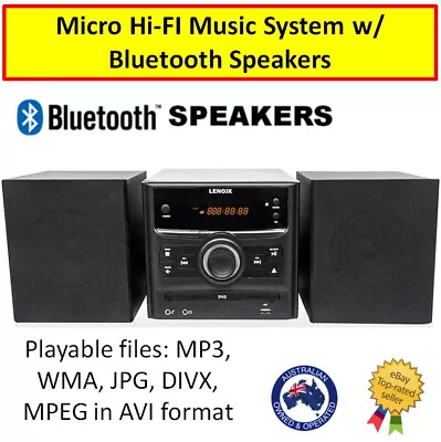 Home Stereo Micro HiFi Music System Bluetooth CD Player USB DVD Compact Audio • $137.50