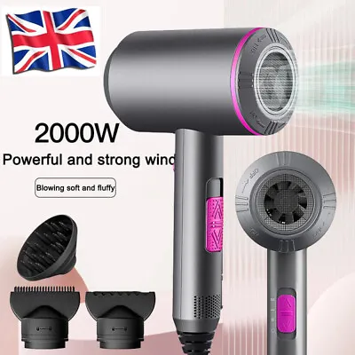 NEW Professional 2000W Ionic Hair Dryer With The Diffuser Nozzle Salon UK • £21.98