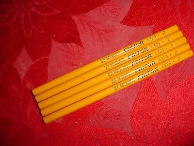 5 Vintage Eberhard Faber  Pencils Editor 6329 # 2 Usa   Never Sharpened • $40