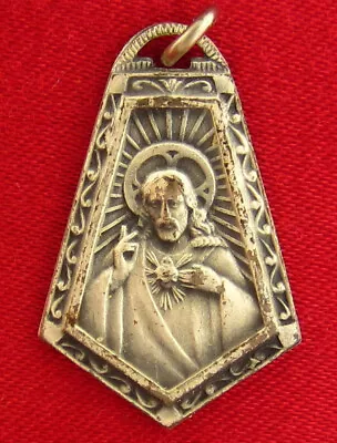 Vintage SACRED HEART OF JESUS Medal Religious Catholic Holy MARY Medal • $11.99