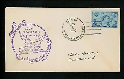 US Naval Ship Cover USS Mindoro CVE-120 Korean War 3/5/1950 Carrier • $8.99