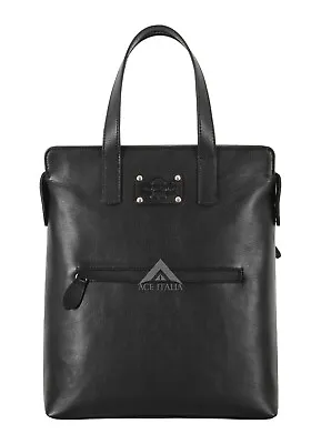 Ladies Real Leather Backpack Bag Black Cowhide Rucksack Shoulder Travel Handbag • £47.99