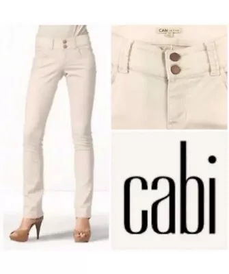 CAbi Lou Lou Blush Pink Mid-Rise Straight Leg Jeans Style #874 Sz 6 EUC  • $11