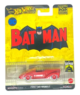 2024 Hot Wheels Premium Pop Culture DC Comics Batman First Batmobile Red 1:64 • $16.99