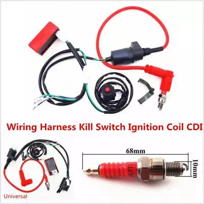 Dirt Pit Bike Wiring Loom Harness Kill Switch Ignition Coil CDI 50 110 140 150cc • $23.59