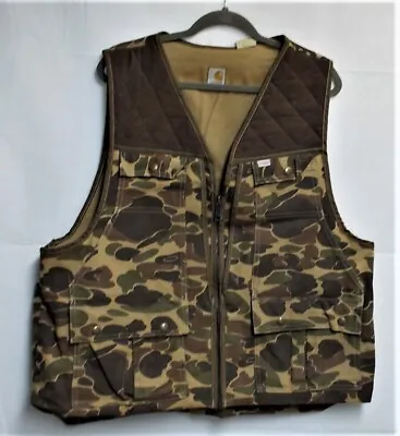 $49.99 • Buy Vintage Carhartt Union Made Camo Hunting Vest VU103 XL