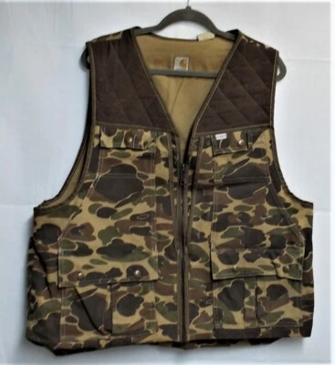 $49.99 • Buy Vintage Carhartt Union Made Camo Hunting Vest VU103 XL
