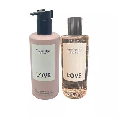 Victoria's Secret Love Fragrance Mist 8.4oz And Fragrance Lotion 8.4oz Set – NEW • $38.99