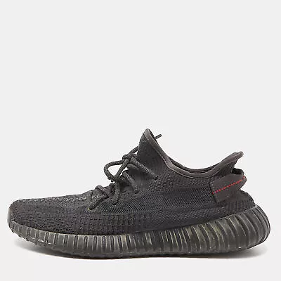 Yeezy X Adidas Black Knit Fabric Boost 350 V2 Static Black Sneakers Size 44 2/3 • $163.80