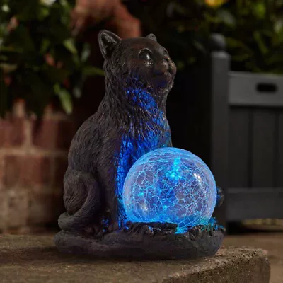 Mystic Mog Light Up Garden Ornament Solar Powered Gazing Ball Multicoloured LED • £12.95