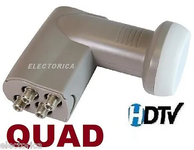 Quad 4 Output Standard Linear Satellite Lnb Fta Hd Chinese Persian Arabic 10750 • $31.99