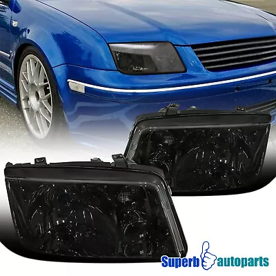 Fits 1999-2005 Volkswagen 99-05 VW Jetta Bora Smoke Headlights Front Headlamp • $68.38