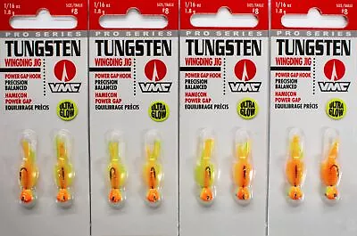 (lot Of 4) Vmc Tungsten Wingding Jig 1/16oz Twdj116ocgl Orange Chart Glow L8121 • $0.99