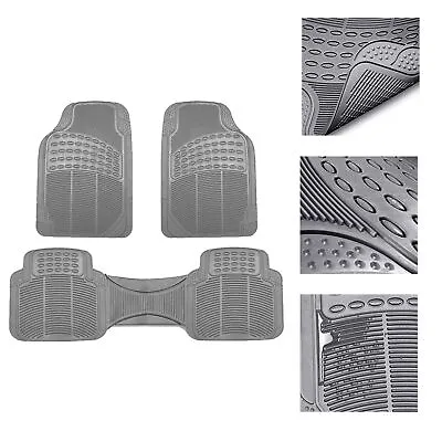 FH Group Universal Floor Mats For Car  Heavy Duty All Weather Mats 3pc Set Gray • $23.99