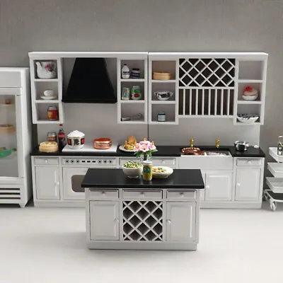 3pcs Dollhouse Miniature 1:12 Scale Kitchen Island Stove Cupboard Cabinet Decor • $51.49