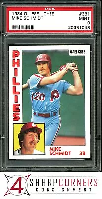 1984 O-pee-chee #361 Mike Schmidt Phillies Hof Psa 9 • $6