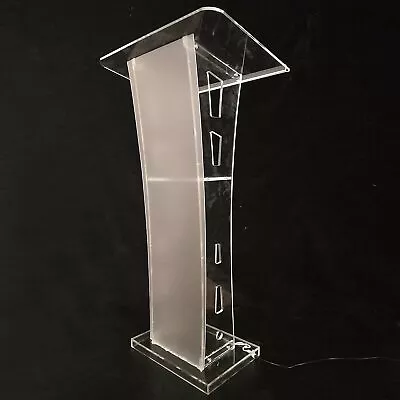 $180 • Buy 110cm Portable Clear Acrylic Podium Pulpit Lectern Conference W/Storage Shelf