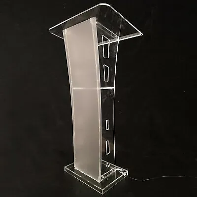 $192.85 • Buy Acrylic Lectern Clear Podium For School Event Church Curve Podium Portable