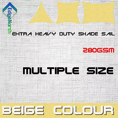 $185 • Buy Outdoor Sun Shade Sail - Sand / Beige Triangle Square Rectangle Canopy 280gsm