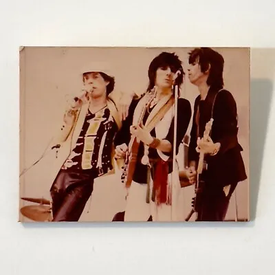 Vintage 70s THE ROLLING STONES Color Real Photo Pin Mick Jagger Keith Ron Badge • $15.95