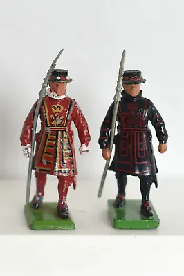 2 Britains Limited 2.5  Miniature Metal Beefeater Toy Soldier Guards (I) • $16