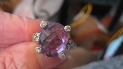 Nice Judith Ripka Sterling Silver Ring Sz 7 Amethyst • $39