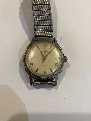 Vintage Clinton Shock Resistant Stainless Steel  Windup Mens Wrist Watch Runs • $23