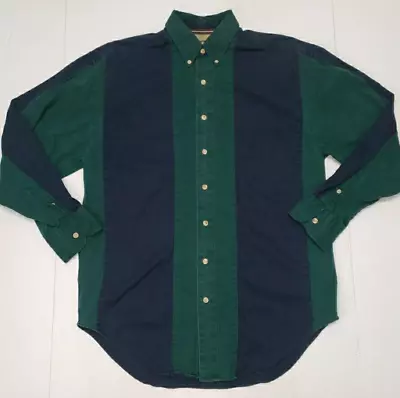 VTG 90s Duck Head Multicolor Vertical Striped Button Shirt Sz Medium Long Sleeve • $24.89