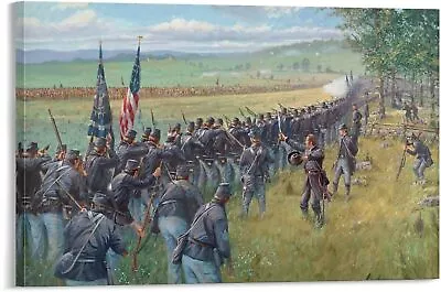 Vintage American Civil War Poster Gettysburg Civil War Paintings Canvas Painting • $19.90