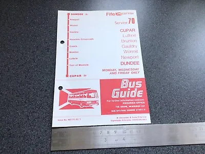£5 • Buy Fife Scottish Bus Group Route 70 Timetable Issue 1 1982 Cupar Dundee Newport