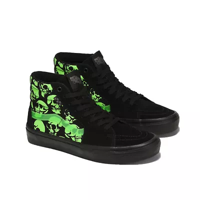 Vans  SK8-Hi Glow Skulls  Sneakers (Black/Green) Skate Shoes • $99.99