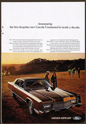 Vtg 1970 Ford Lincoln-Mercury Brown Lincoln Continental Print Ad Original • $6.50