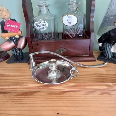 £12.50 • Buy Vintage Chamber Stick Candle Holder Wee Willy Winky Style AND CANDLE  SNUFFER
