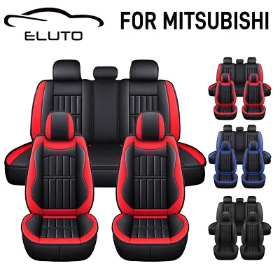 $91.04 • Buy For Mitsubishi Leather Car Seat Cover 5-Seats Full Set Truck Front Rear Cushion 