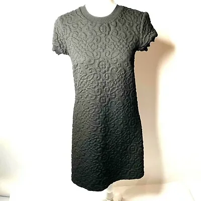 $29.36 • Buy Zara Women Black Sweater Dress Embossed Floral Pattern  Size S
