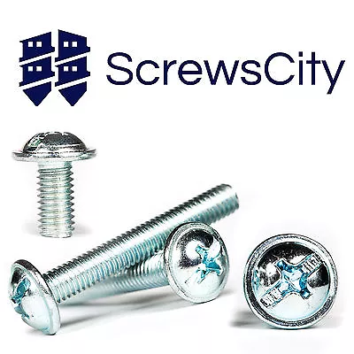 Flanged Zinc Machine Button Head Screws Phillips Combi (h+r) M3 M4 M5 M6  • £2.89