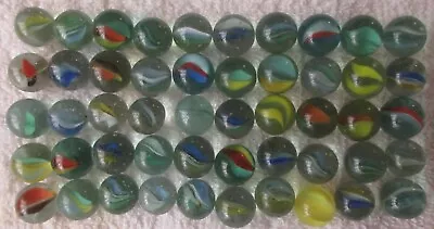 Lot Of 50 Vintage Different Color Cats-Eye Glass Marbles • $8.99