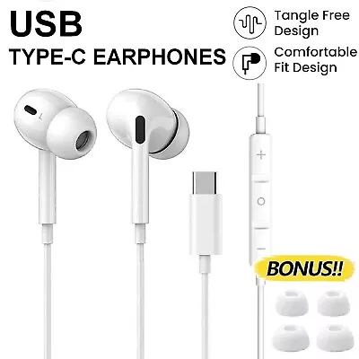 USB Type C Earphones Wired Earbuds For Samsung Galaxy S21/S22/s23 Ultra Note 20 • $22.49