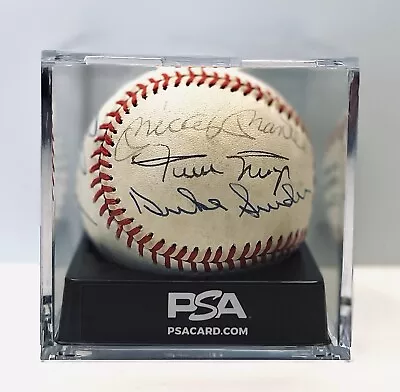 HOF Multi Autographed Baseball Mickey Mantle Berra Mays PSA COA 17 Autographs • $100