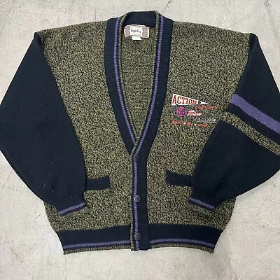 Vintage Bugle Boy Cardigan Mens Medium Varsity Letterman Sweater • $29.99