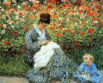1875 Madame Monet And Child By Claude Monet Art Painting Print • $12.99