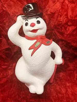 Vintage Snowman Frosty Ceramic Mold 10” Top Hat Scarf 1969 • $24