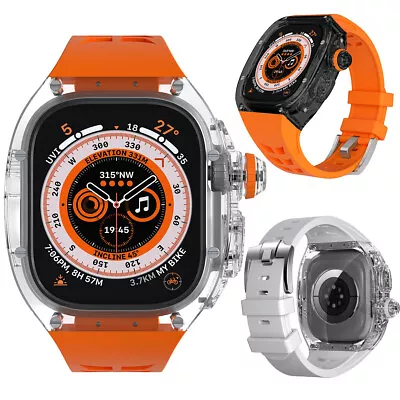 Transparent Case + Rubber Band Strap Mod Kit For Apple Watch Ultra 49mm IWatch • $29.57