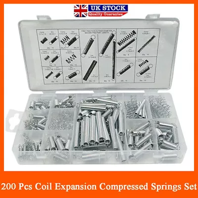 200Pcs Set Assorted Coil Spring Small Metal Steel Expansion Compressed Springs • £7.91